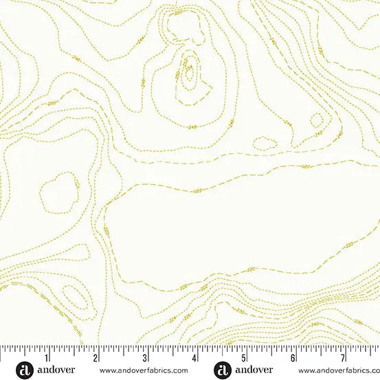 Sun Print Whisper Chartreuse Topography 44"/45" Fabric Per Yard - Prismatic Fiber Arts
