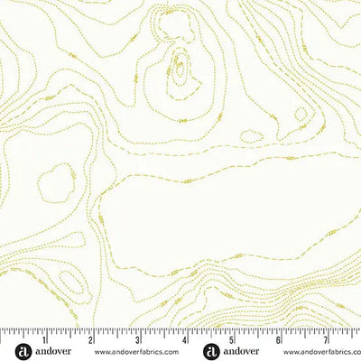 Sun Print Whisper Chartreuse Topography 44"/45" Fabric Per Yard - Prismatic Fiber Arts