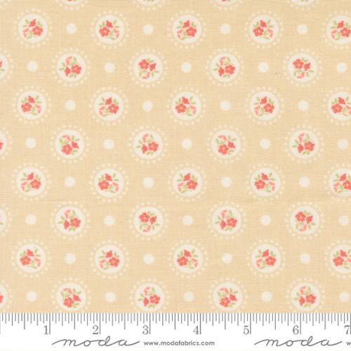 Sunbonnet Almond Flower Dots Cotton 44"/45" Fabric Per Yard - Prismatic Fiber Arts