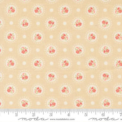 Sunbonnet Almond Flower Dots Cotton 44"/45" Fabric Per Yard - Prismatic Fiber Arts