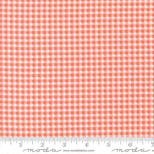 Sunbonnet Coral Mini Gingham Cotton 44"/45" Fabric Per Yard - Prismatic Fiber Arts