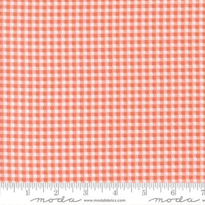 Sunbonnet Coral Mini Gingham Cotton 44"/45" Fabric Per Yard - Prismatic Fiber Arts