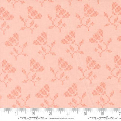 Sunbonnet Pink Blooming Stitches Cotton 44"/45" Fabric Per Yard - Prismatic Fiber Arts
