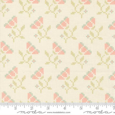 Sunbonnet Porcelain Blooming Stitches Cotton 44"/45" Fabric Per Yard - Prismatic Fiber Arts