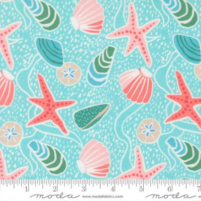 Surf Reef Sea Shells Cotton 44"/45" Fabric Per Yard - Prismatic Fiber Arts