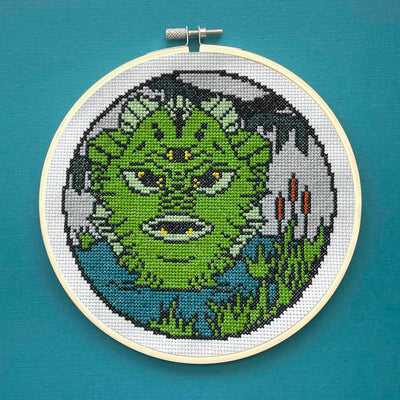 Toxic Swamp Monster Cross Stitch Kit - Prismatic Fiber Arts