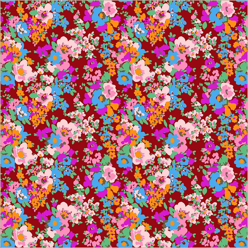 Sweet Talk Leann Crimson Cotton 44”/45” Fabric Per Yard - Prismatic Fiber Arts