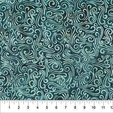 Swirls II Blue Green Cotton Wideback Fabric per yard - Prismatic Fiber Arts