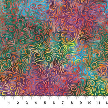 Swirls II Multi Rainbow Cotton Wideback Fabric per yard - Prismatic Fiber Arts