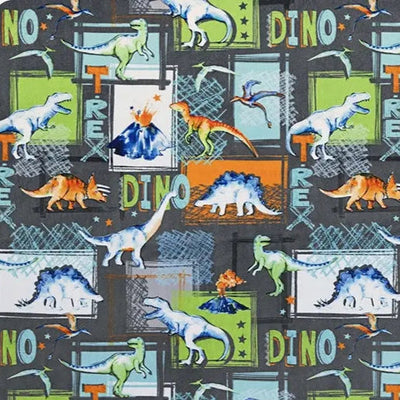 T-Rex Digital Cuddle Graphite Fabric per yard - Prismatic Fiber Arts