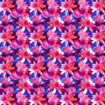 Red Pink Translucence Flowers Cotton Wideback Fabric per yard - Prismatic Fiber Arts