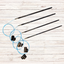 Blue Silk | Tunisian Adjustable Crochet Hook Set | 4 Sizes | H, I, J, K | w/custom case - Prismatic Fiber Arts