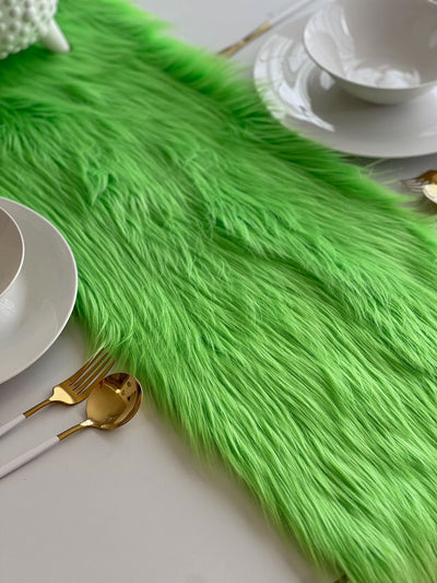 Luxurious Shaggy Faux Fur Tablecloth | Elegant Faux Fur for Dining Table by FabricLA - Prismatic Fiber Arts