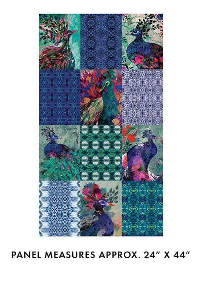 Teal/Multi Affinity Cotton Panel 24" x 44" - Prismatic Fiber Arts