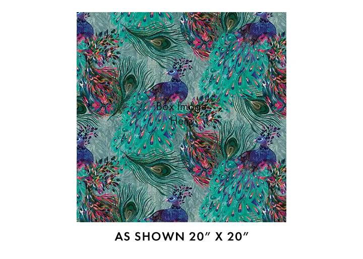 Teal/Multi Affinity Peacock Cotton 44"/45" Fabric Per Yard - Prismatic Fiber Arts