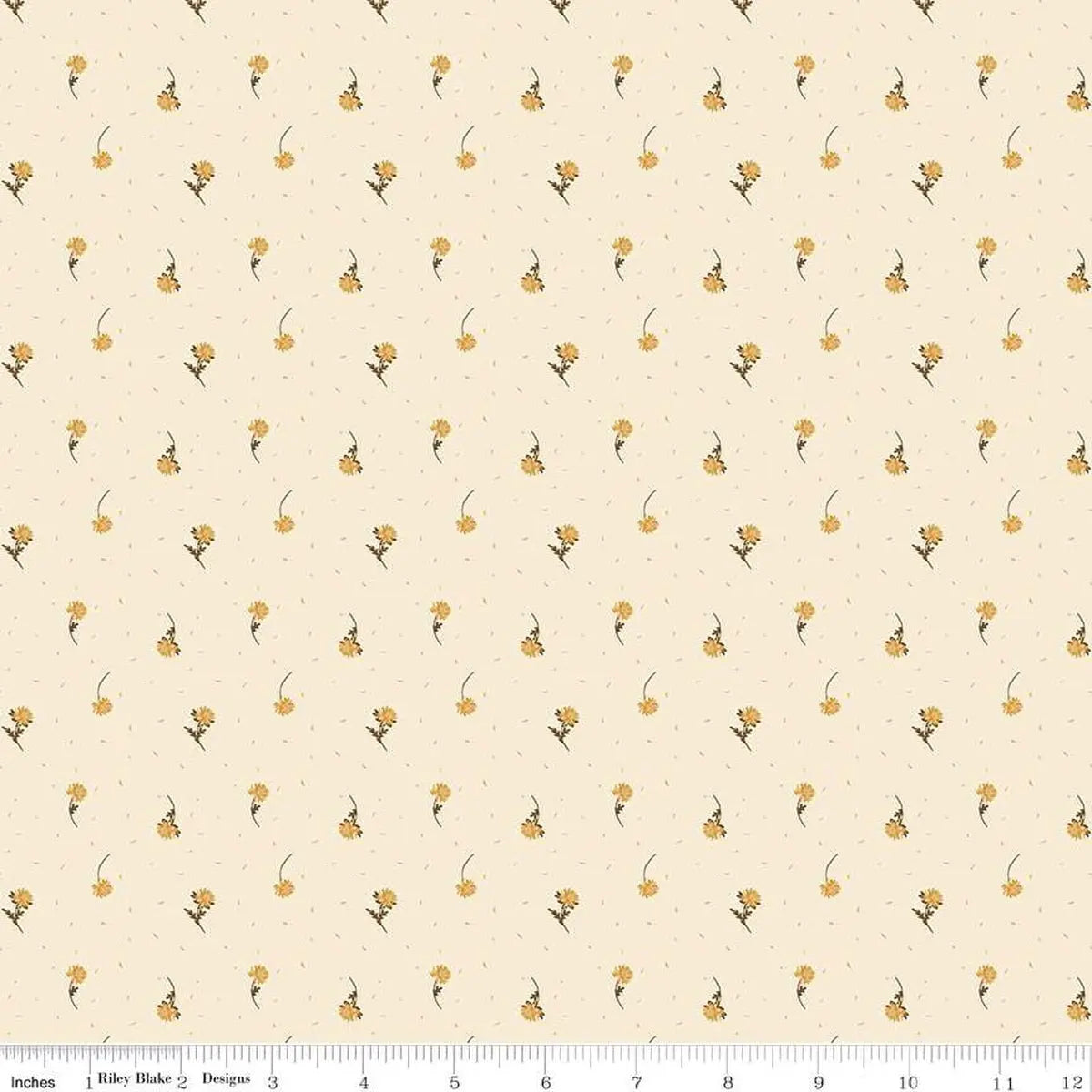 The Awe of Autumn Flower Toss Cream 43"/44" Fabric Per Yard - Prismatic Fiber Arts