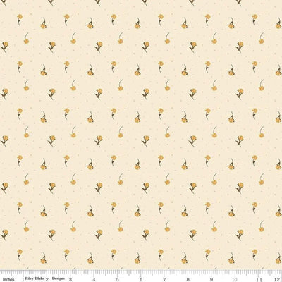 The Awe of Autumn Flower Toss Cream 43"/44" Fabric Per Yard - Prismatic Fiber Arts