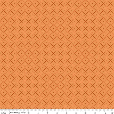 The Awe of Autumn Grid Creamsicle 43"/44" Fabric Per Yard - Prismatic Fiber Arts
