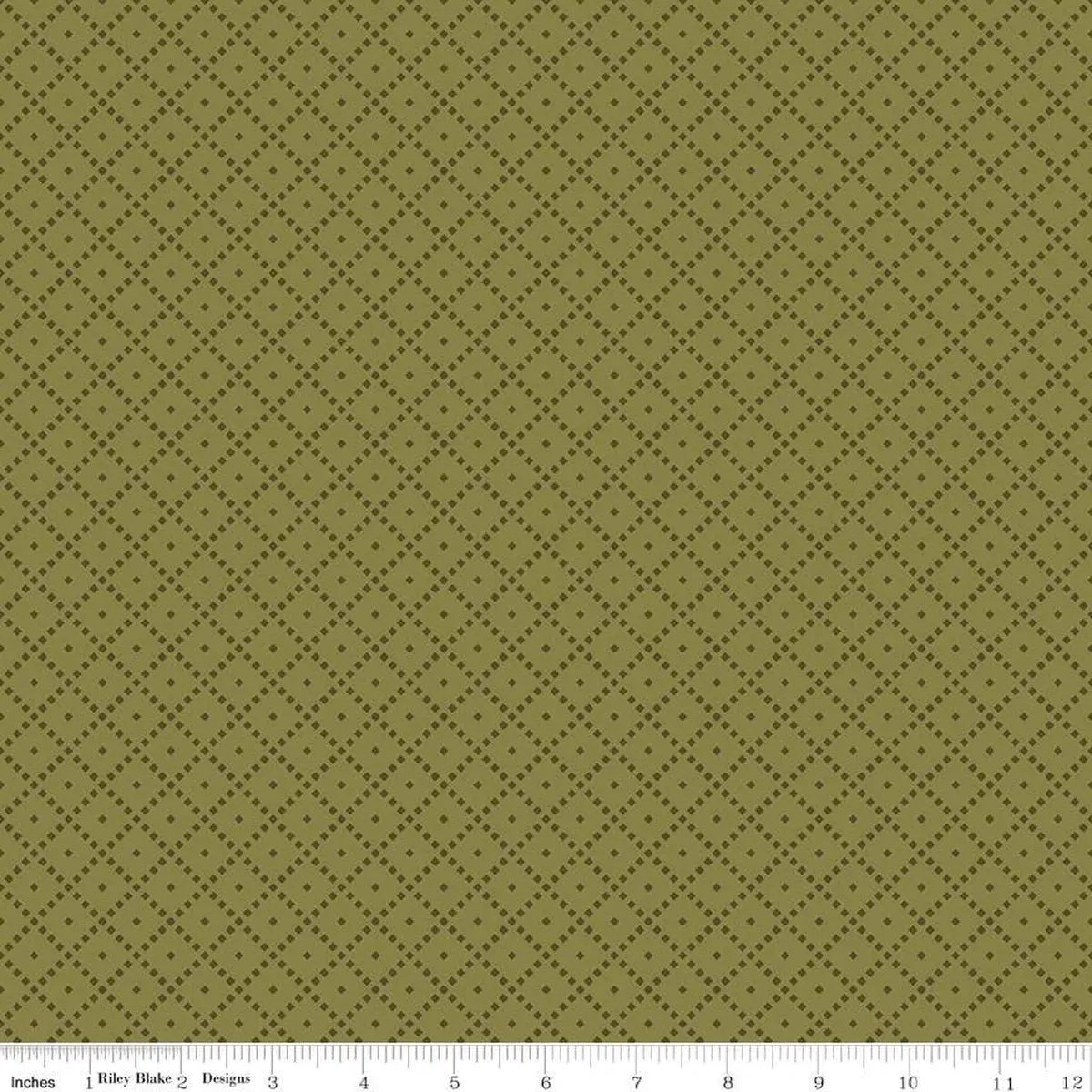 The Awe of Autumn Grid Green 43"/44" Fabric Per Yard - Prismatic Fiber Arts
