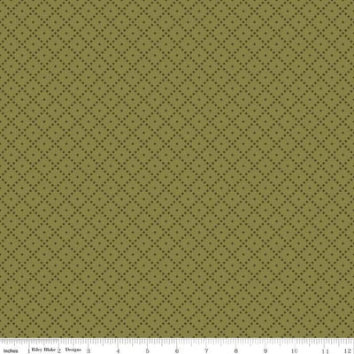 The Awe of Autumn Grid Green 43"/44" Fabric Per Yard - Prismatic Fiber Arts
