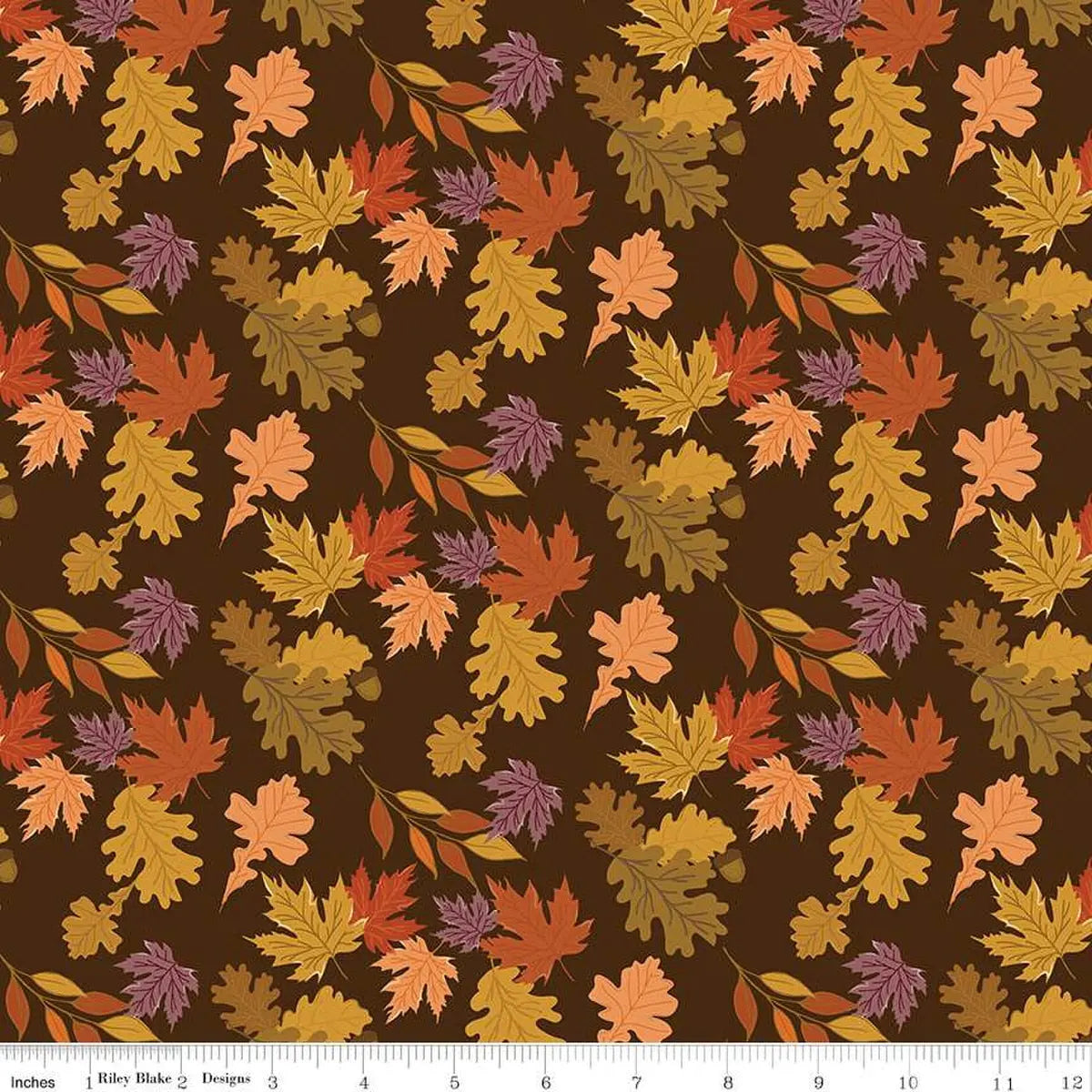 The Awe of Autumn Leaves Brown 43"/44" Fabric Per Yard - Prismatic Fiber Arts