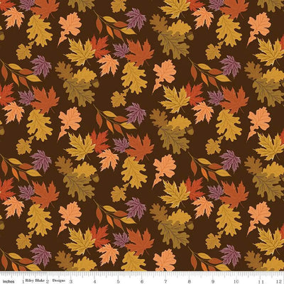 The Awe of Autumn Leaves Brown 43"/44" Fabric Per Yard - Prismatic Fiber Arts