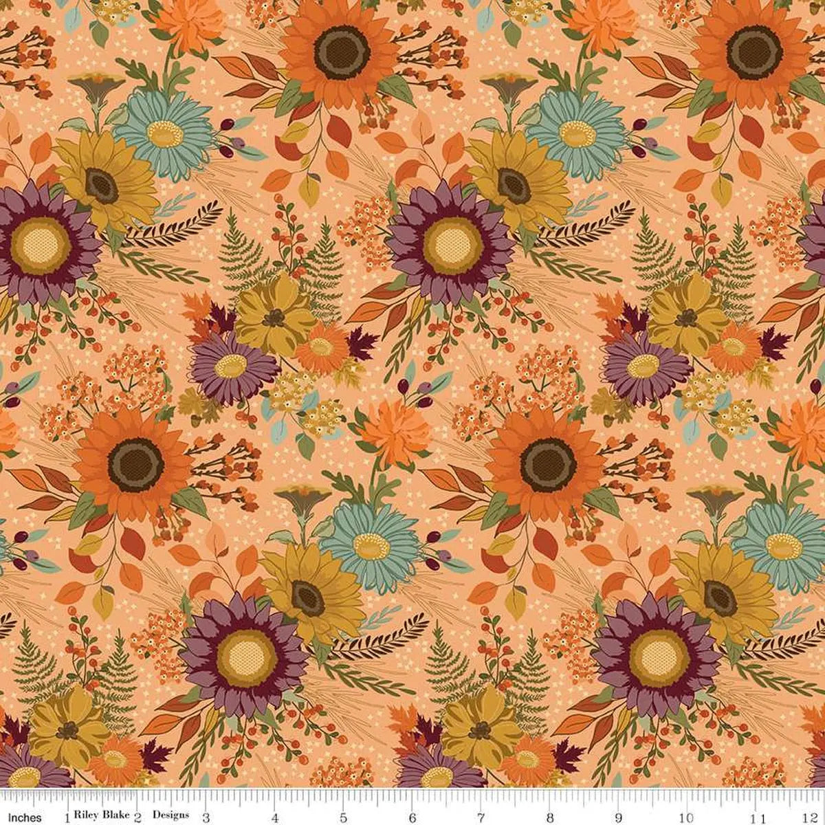 The Awe of Autumn Main Orange 43"/44" Fabric Per Yard - Prismatic Fiber Arts