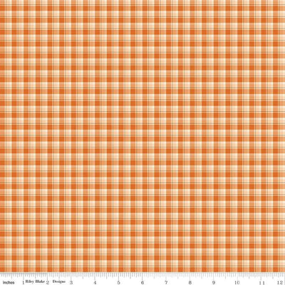 The Awe of Autumn Plaid Orange 43"/44" Fabric Per Yard - Prismatic Fiber Arts