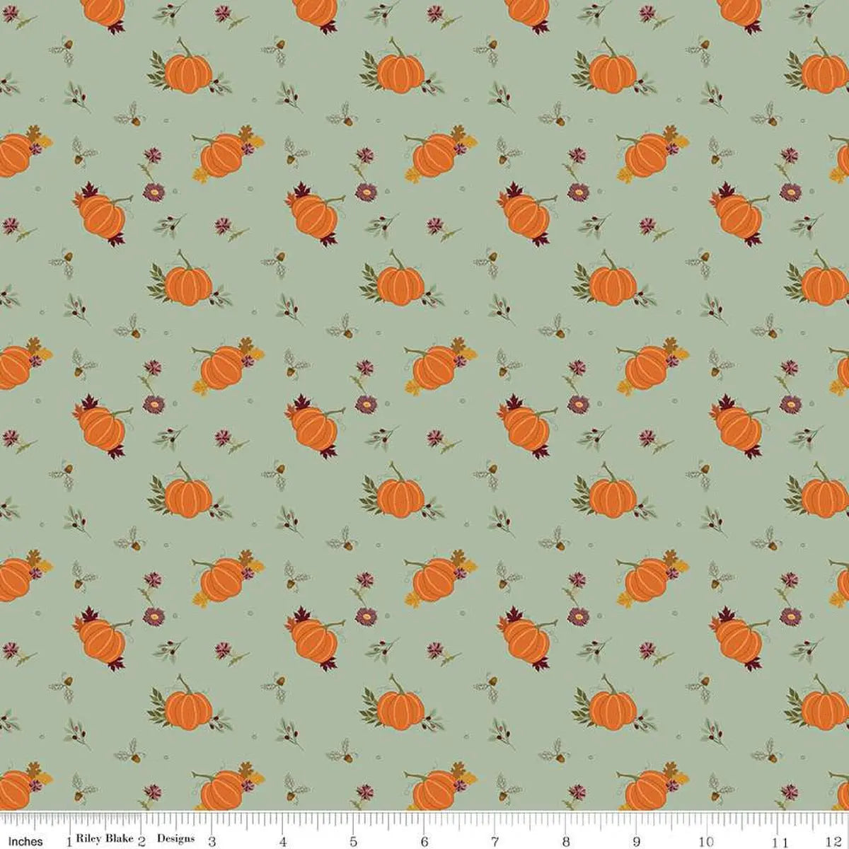The Awe of Autumn Pumpkins Hazy 43"/44" Fabric Per Yard - Prismatic Fiber Arts