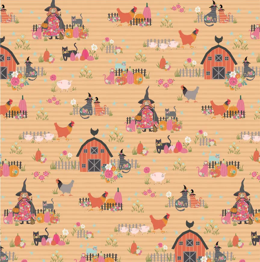 The Good Witch Poppie Cotton Orange 44"/45" Fabric Per Yard - Prismatic Fiber Arts