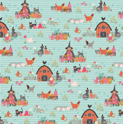 The Good Witch Poppie Cotton Teal 44"/45" Fabric Per Yard - Prismatic Fiber Arts