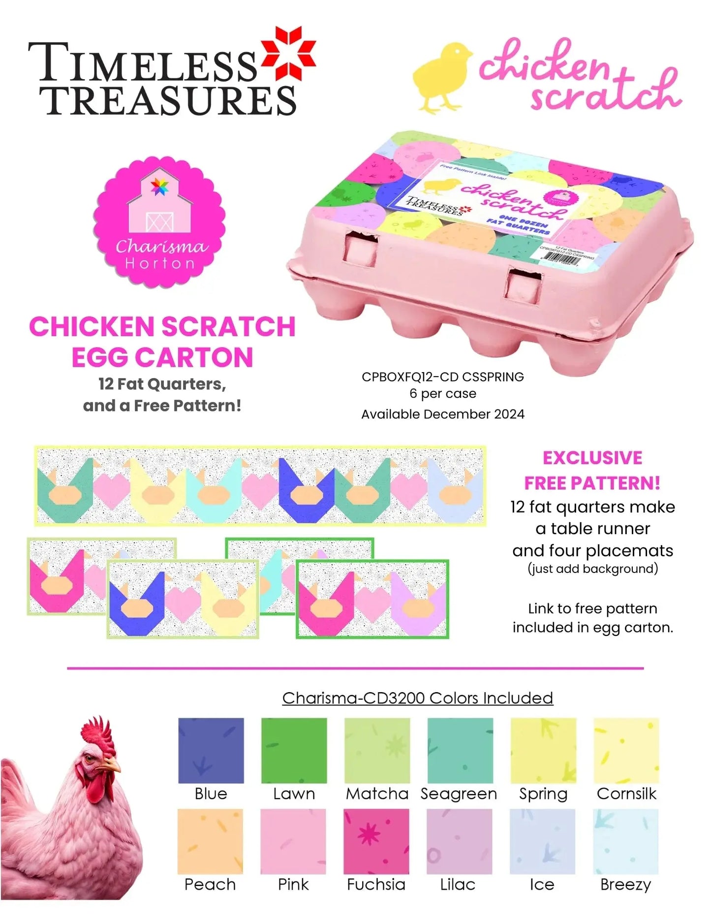 Timeless Treasures Egg Carton Fat Quarters Case - Prismatic Fiber Arts