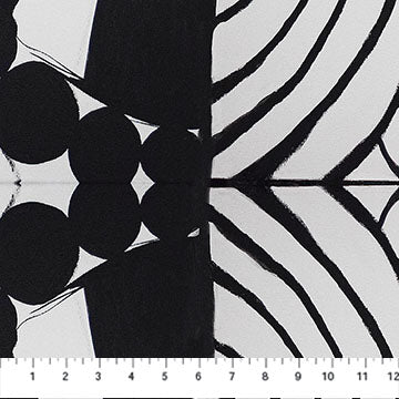 Transcendence Black & White Abstract Cotton 44"/45" Fabric Per Yard - Prismatic Fiber Arts