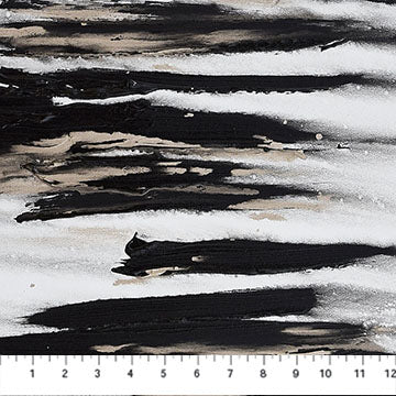 Transcendence Black & White Paint Stripes Cotton 44"/45" Fabric Per Yard - Prismatic Fiber Arts