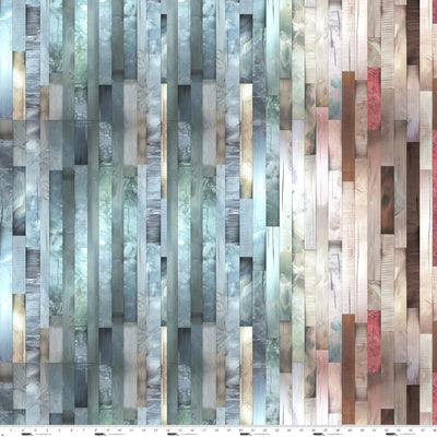 Turquoise Hardwood Floor Out of the Woodwork Ombre Cotton 44"/45" Fabric Per Yard - Prismatic Fiber Arts