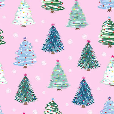 Twinkle Trees Cloud Cuddle Pink Fabric per yard - Prismatic Fiber Arts