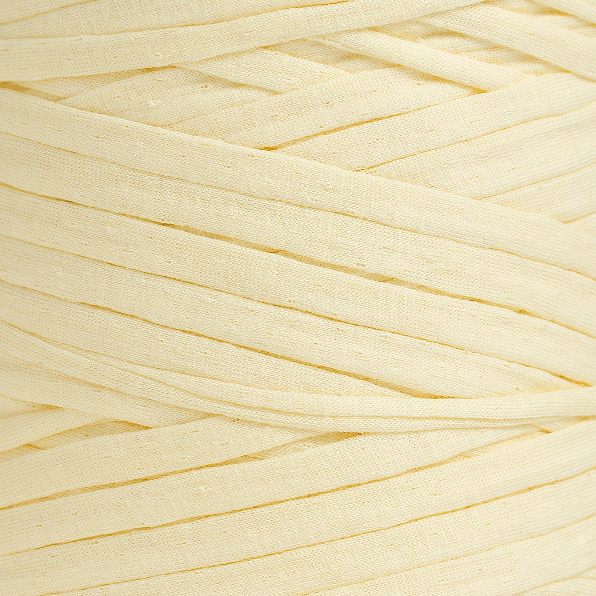 Recycled T-Shirt Fabric Yarn - Vanilla Color - Prismatic Fiber Arts