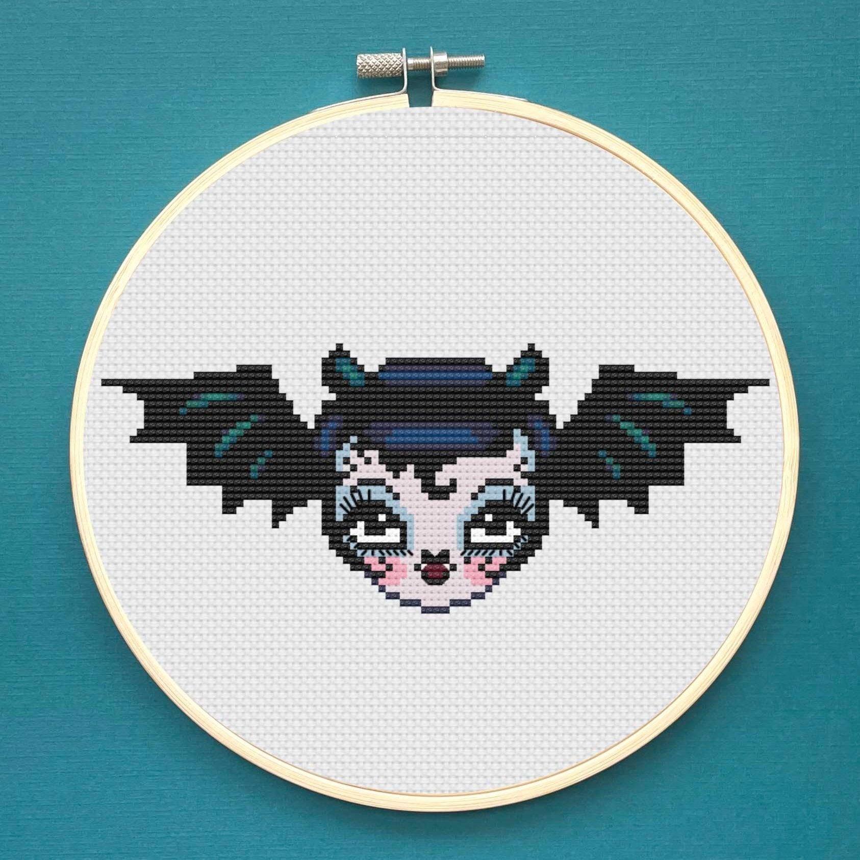 Vampire Bat Dolly by Fluff Counted Cross Stitch Kit - Prismatic Fiber Arts