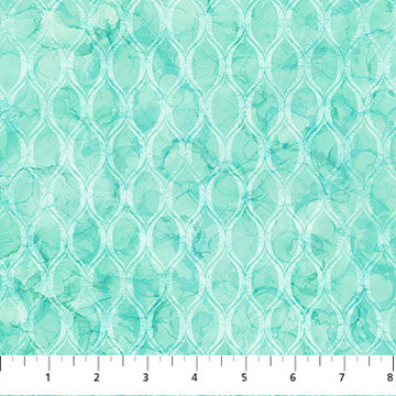 Veranda Lattice Aqua Cotton 44"/45" Fabric Per Yard - Prismatic Fiber Arts