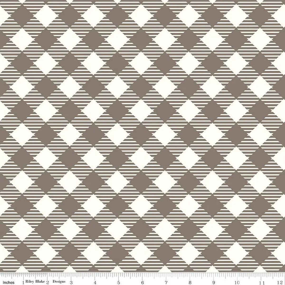 Brown Pebble Lori Holt Bee Ginghams Cotton Wideback Fabric per yard - Prismatic Fiber Arts