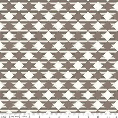Brown Pebble Lori Holt Bee Ginghams Cotton Wideback Fabric per yard - Prismatic Fiber Arts