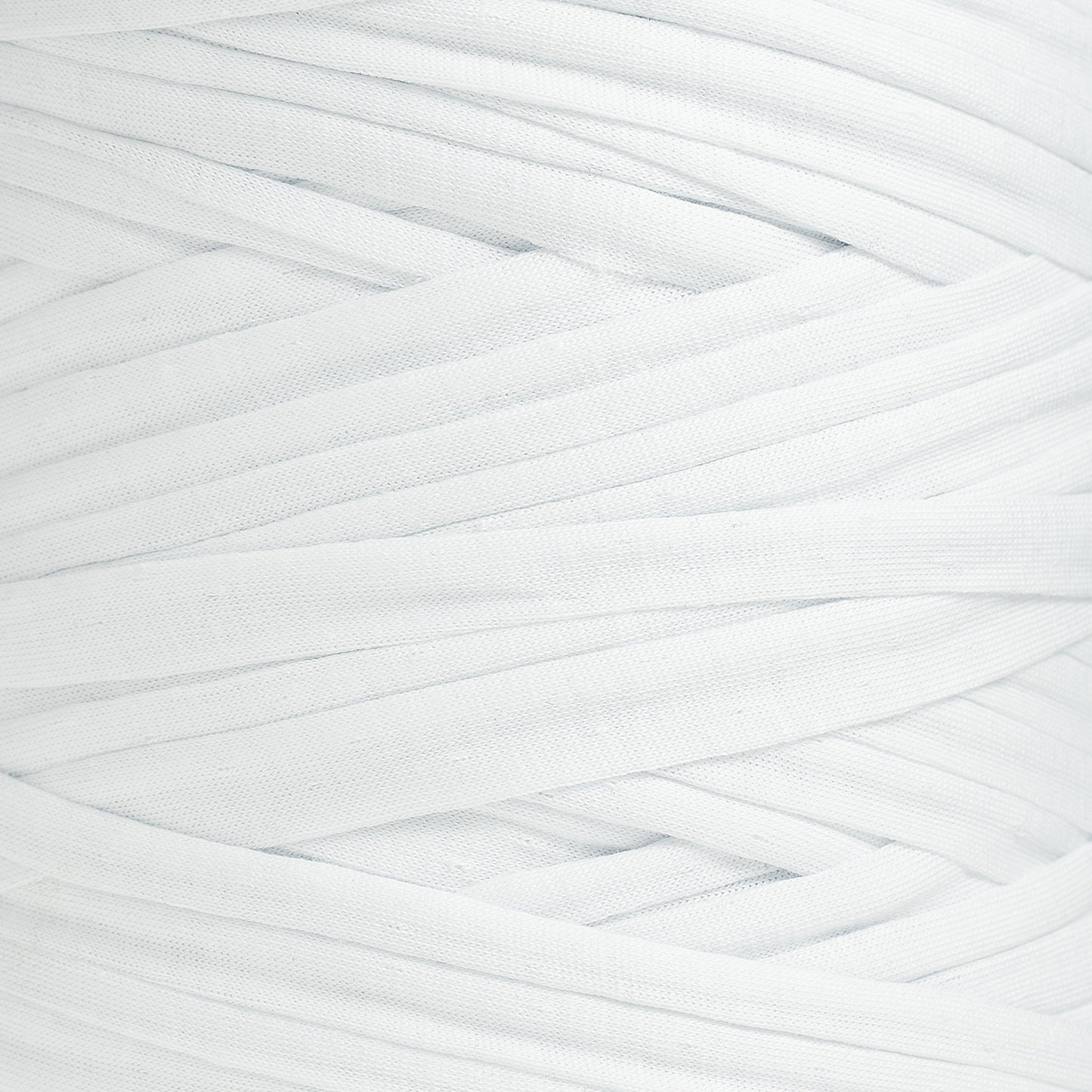 Recycled T-Shirt Fabric Yarn - White Color - Prismatic Fiber Arts