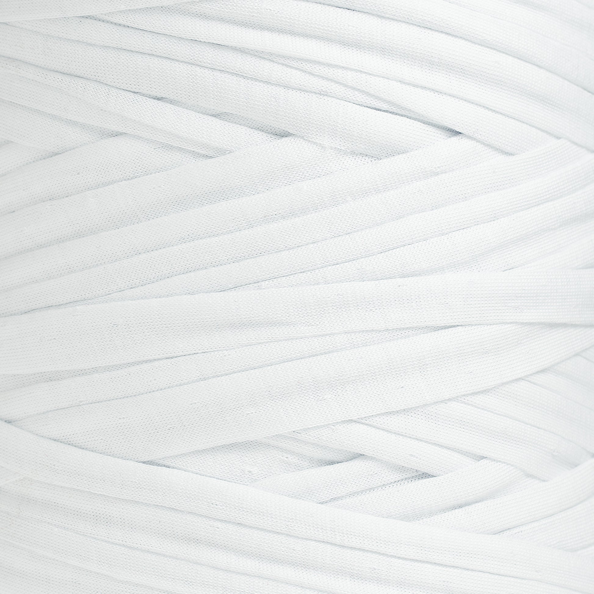 Recycled T-Shirt Fabric Yarn - White Color - Prismatic Fiber Arts