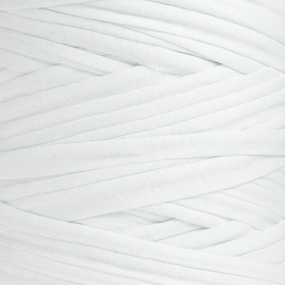 Recycled T-Shirt Fabric Yarn - White Color - Prismatic Fiber Arts