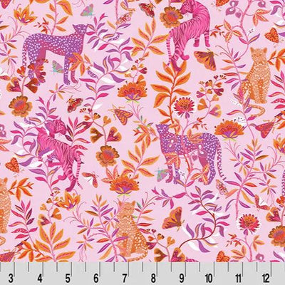 Wanderlust Big Cats Quilting Cuddle Pink Fabric per yard - Prismatic Fiber Arts