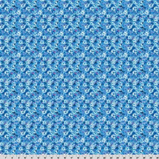 Wanderlust Daisies Quilting Cuddle Blue Fabric per yard - Prismatic Fiber Arts