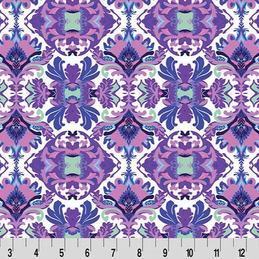 Wanderlust Damask Quilting Cuddle Blue Fabric per yard - Prismatic Fiber Arts