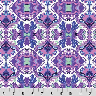 Wanderlust Damask Quilting Cuddle Blue Fabric per yard - Prismatic Fiber Arts