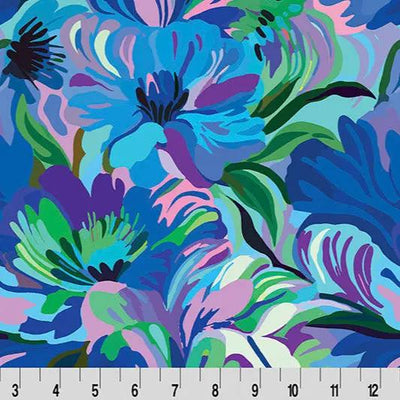 Wanderlust Florals Quilting Cuddle Blue Fabric per yard - Prismatic Fiber Arts