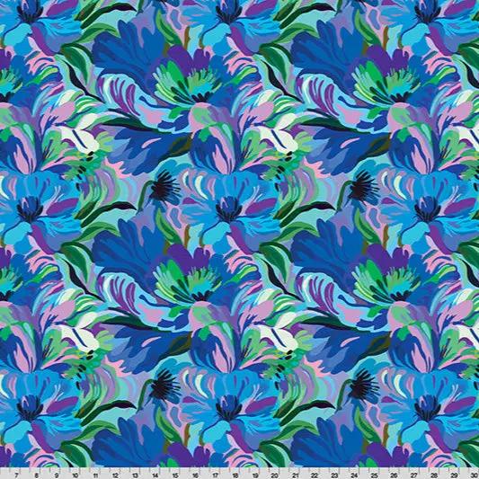 Wanderlust Florals Quilting Cuddle Blue Fabric per yard - Prismatic Fiber Arts
